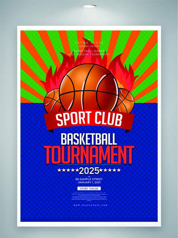 简约风格篮球赛事体育活动海报