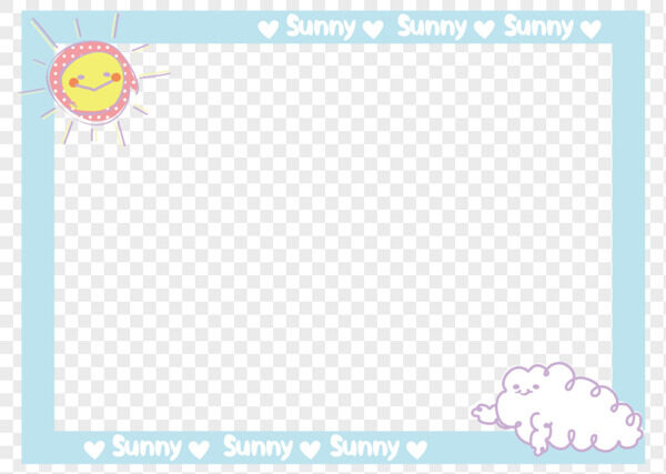 手绘卡通蓝色创意简约方形边框装饰