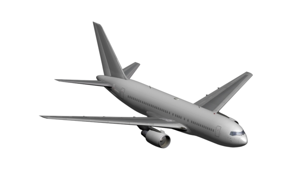 灰色大型飞机免抠psd透明素材