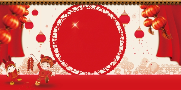 红色中国喜庆节日新春背景