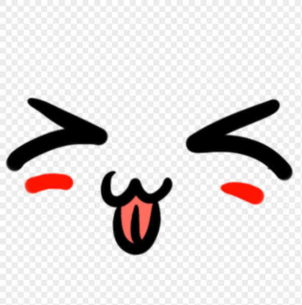 手绘卖萌吐舌红脸表情包手账装饰图