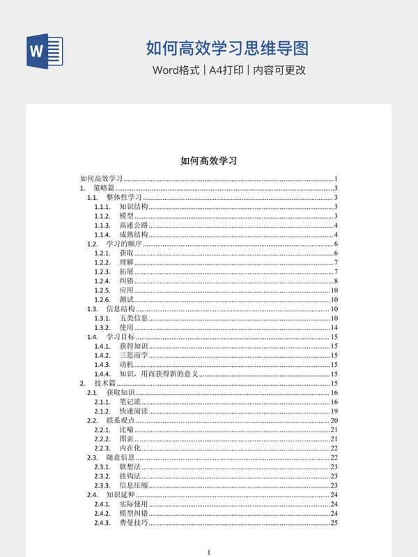 如何高效学习思维导图