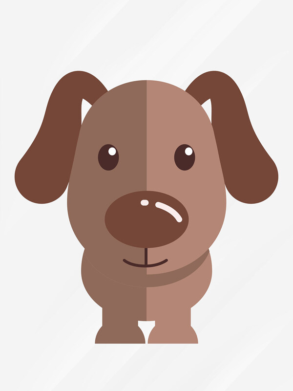 简约创意卡通可爱小狗插画