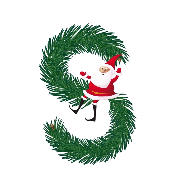 圣诞装饰杉树的ABC滑稽的圣诞老人的信的向量