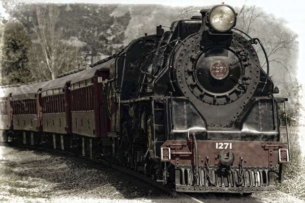 火车列车蒸汽机车