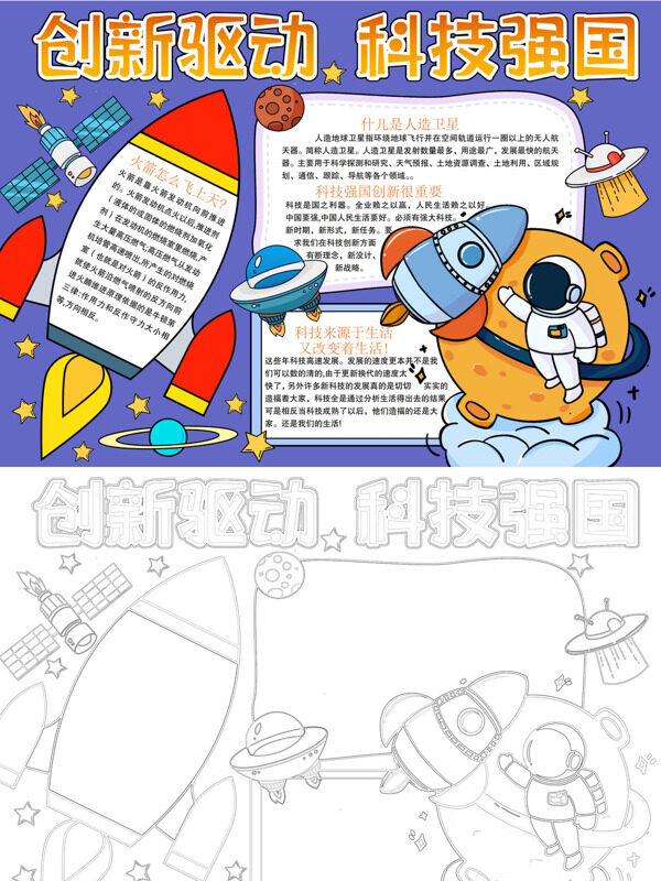 创新驱动 科技强国科技创新手抄报