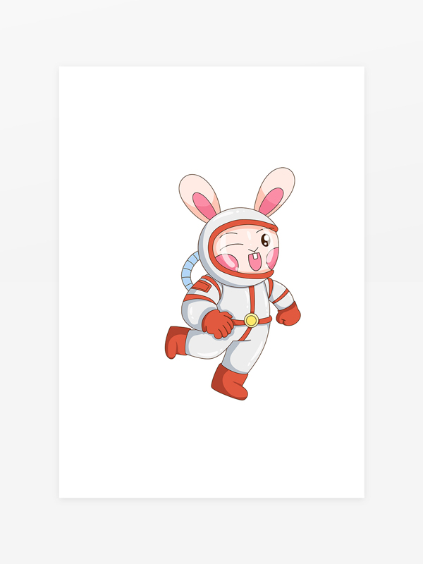 2023年兔年新年宇航员兔子 