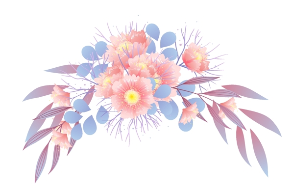 小鲜花植物装饰元素背景