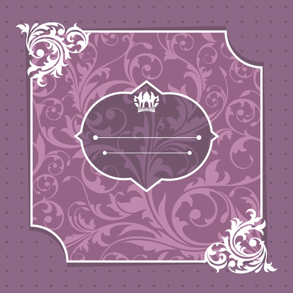 紫色经典封面花边矢量图