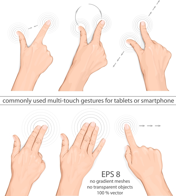 手指手势矢量图2