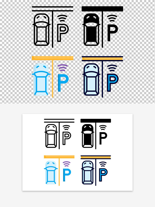 创意停车位图标停车场标识