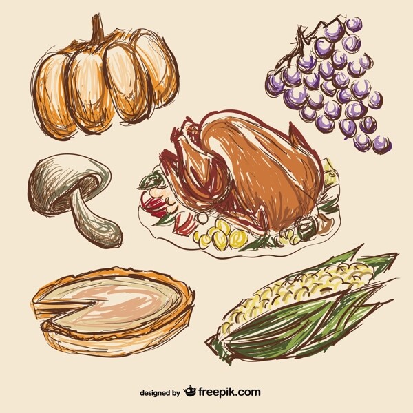 感恩节食品图纸