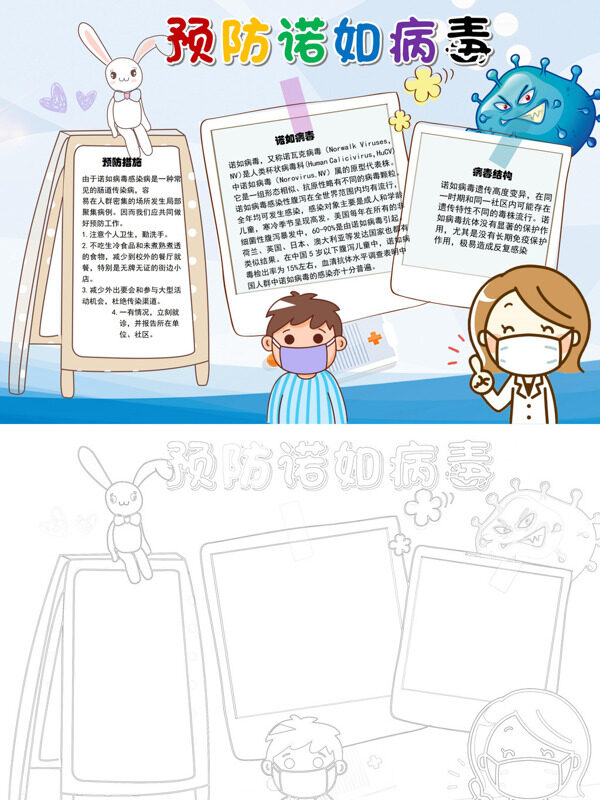 预防诺如病毒病毒预防手抄报