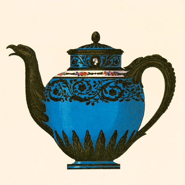 欧美复古茶壶装饰油画
