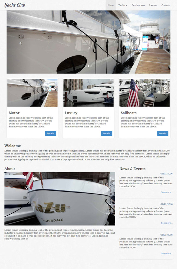 简洁白色轮船公司网站