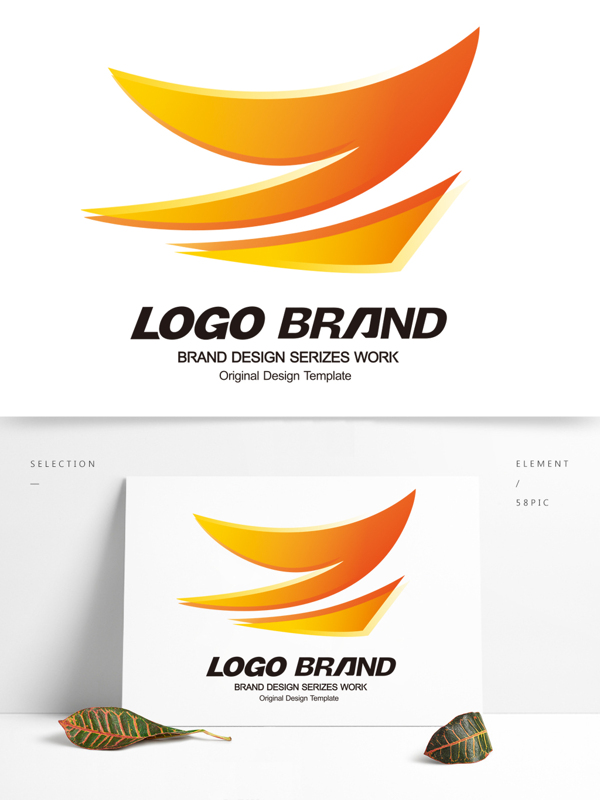 创意矢量金黄帆船公司标志LOGO设计