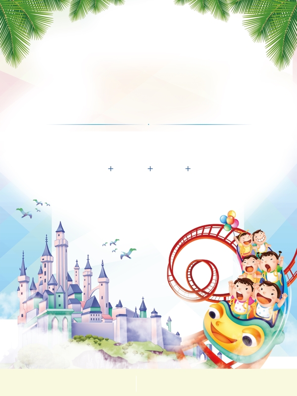迪士尼游乐园玩耍广告背景