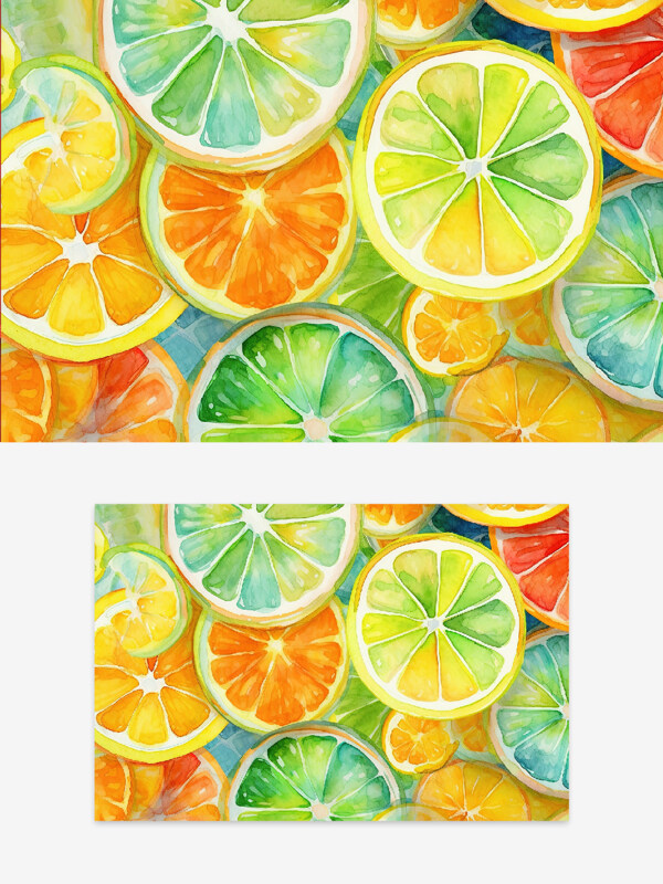 创意夏日橘子橙子背景图