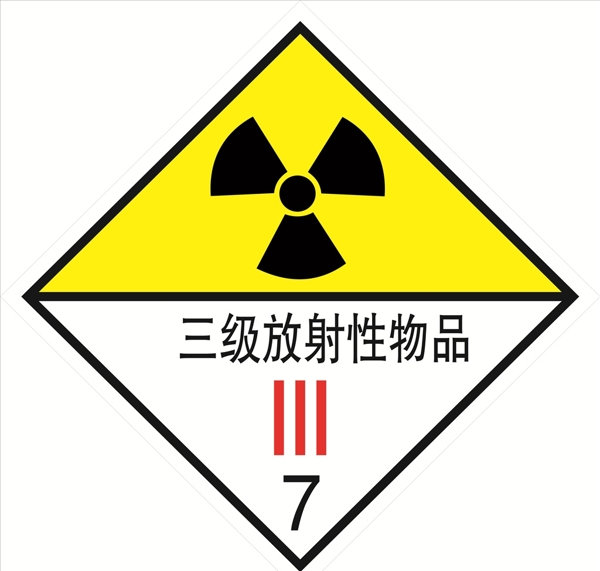 危险货物包装标志三级放射性物品图片