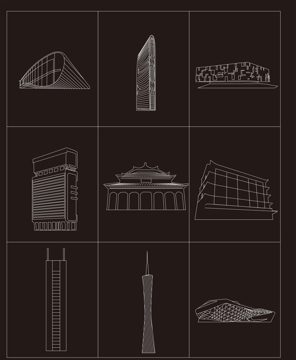 广州建筑线稿图图片