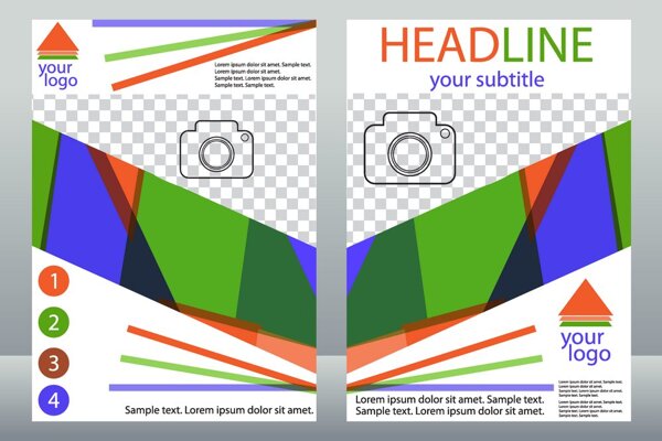 彩色几何图案手册封面设计图片