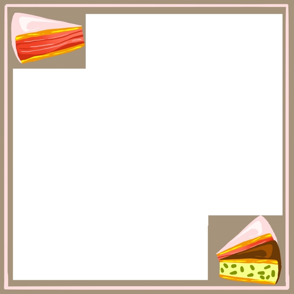 手绘三明治美食边框