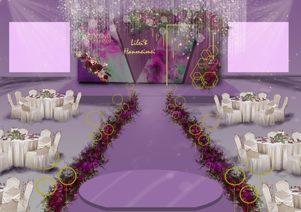 紫色简约时尚婚礼