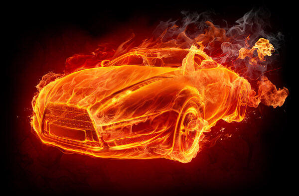 创意火焰轿车图片