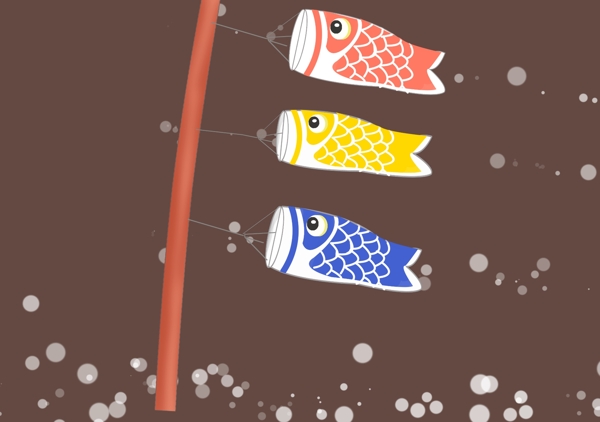 手绘元素鲤鱼旗日式卡通元素