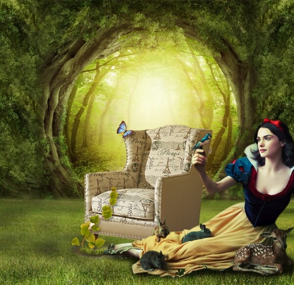 森林系欧美时尚家具沙发海报背景