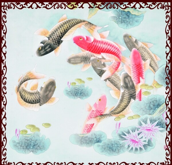 九锦鲤鱼