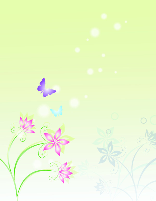 梦幻花朵蝴蝶图片