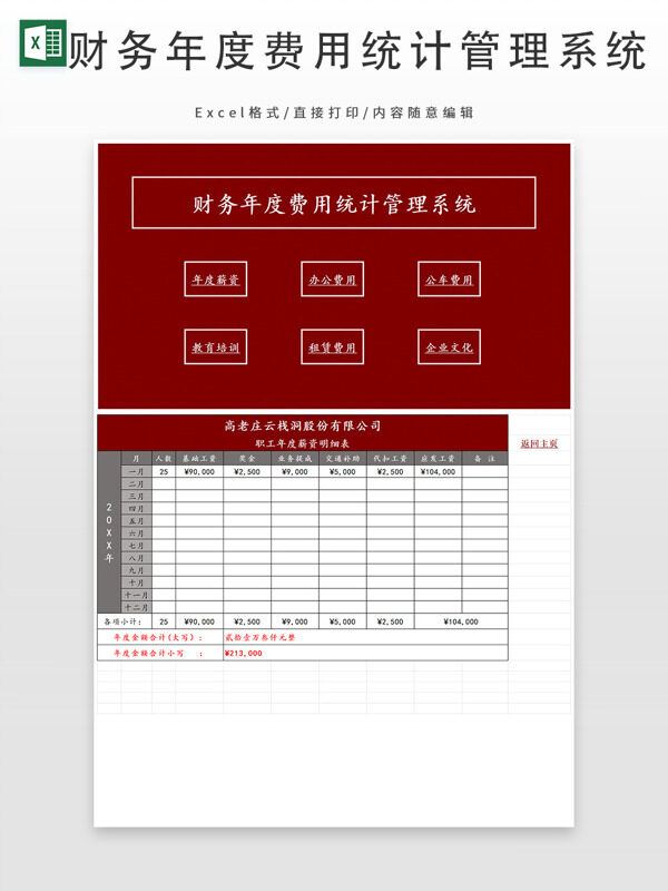 财务年度费用统计管理系统