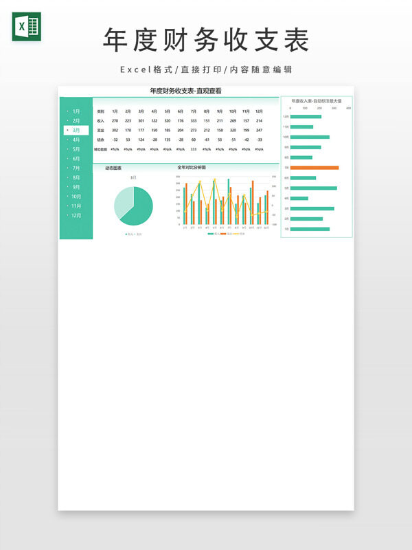 年度财务收支表