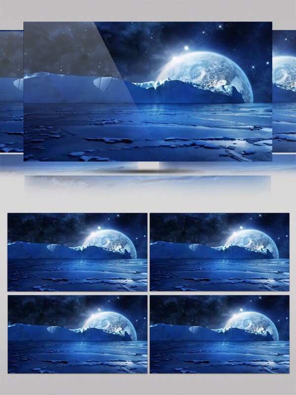 北极冰山月亮视频素材